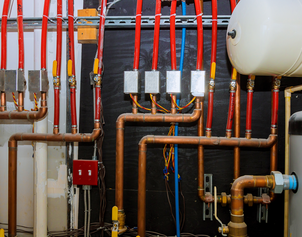 HVAC heating pipes